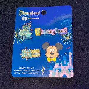 Disneyland 65th Anniversary Enamel Pin Set